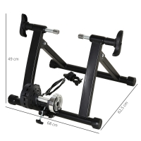 Entrenador de Bicicleta Ejercicio Plegable con Resistencia de 8 Niveles Acero 120kg Negro