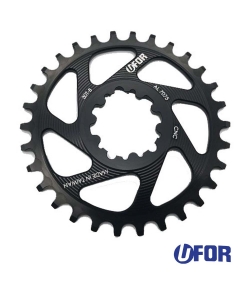 PLATO UFOR ROUND CHAINRING 30T BLACK BOOST DMB