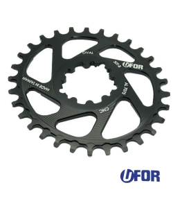 UFOR Oval Chainring 30T Black DMB