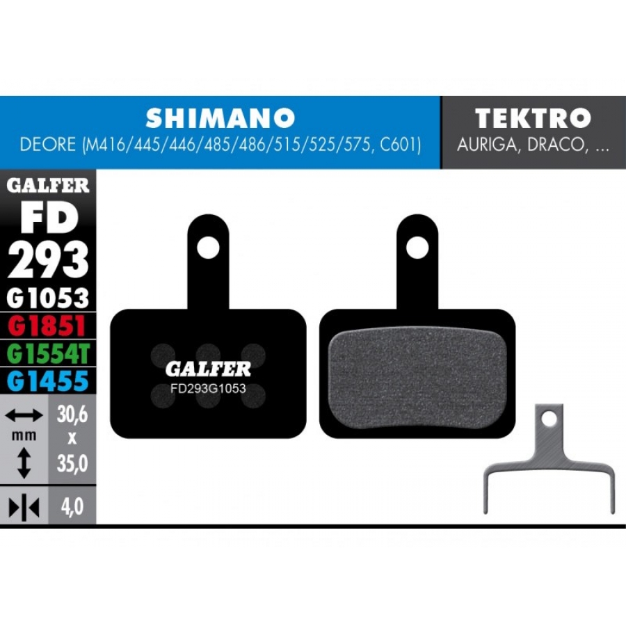 Pastilla de freno Galfer standard Shimano Deore BR-M416,445,