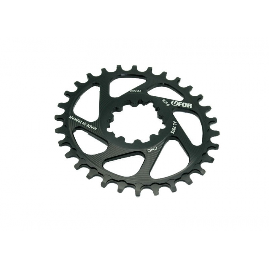 UFOR Oval Chainring 30T Black DMB