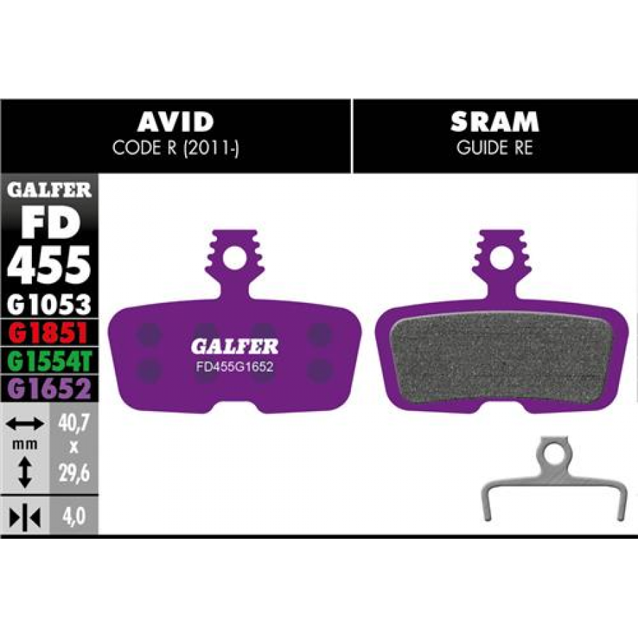 Pastilla de freno Galfer E-Bike Avid Code R 2011