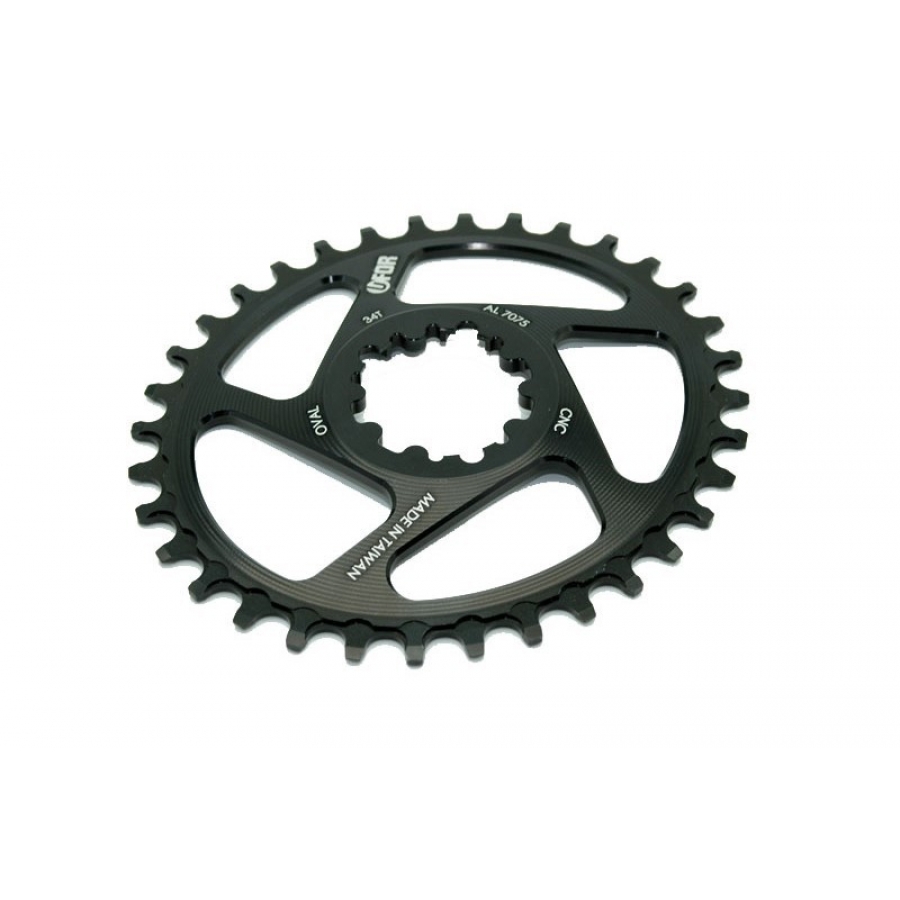 UFOR Oval Chainring 38T Black DMB