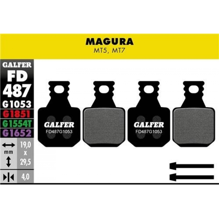 Pastilla de freno Galfer Pro Magura MT5 - MT7 (incluye torni