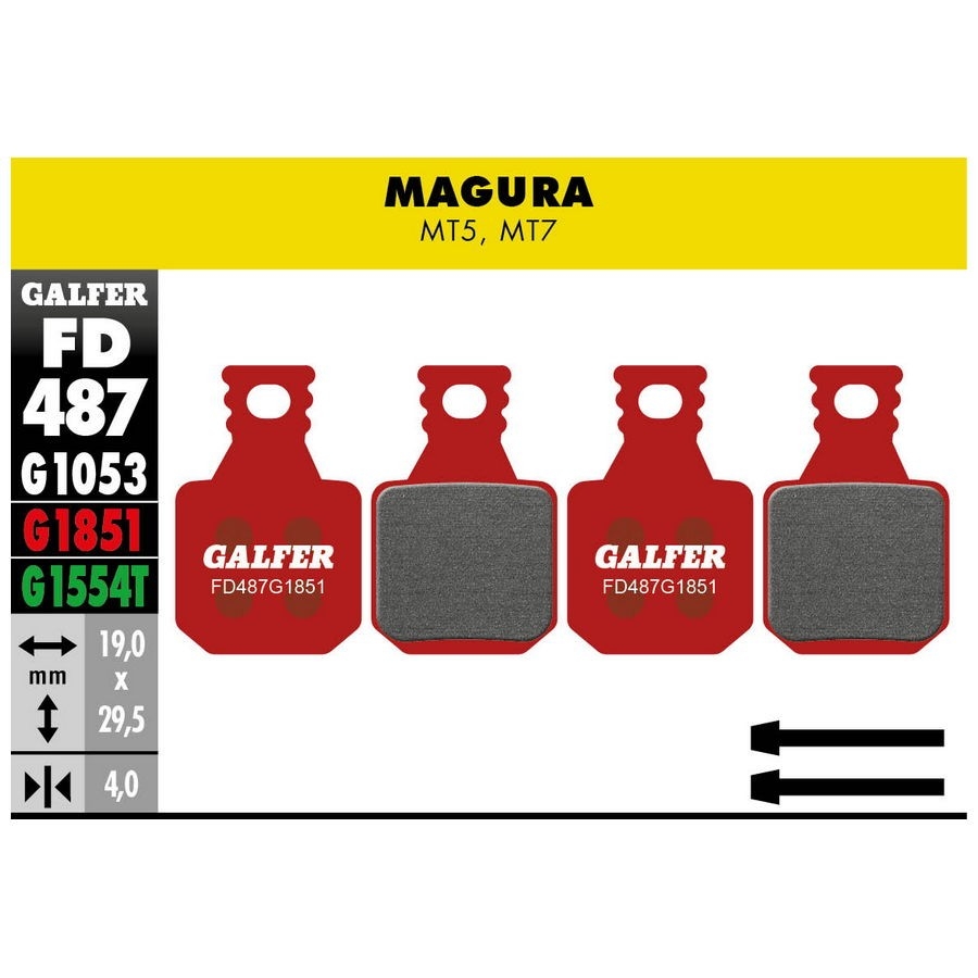 Pastilla de freno Galfer Advanced Magura MT5 - MT7 (incluye