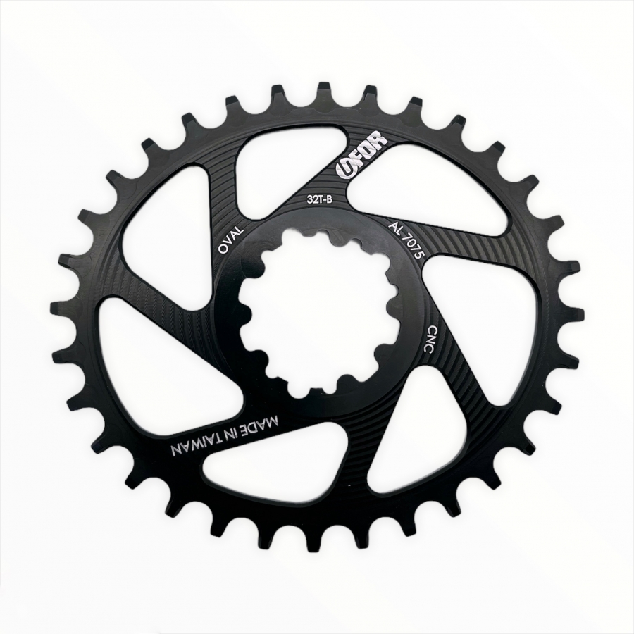 UFOR Oval Chainring 32T Black DMB