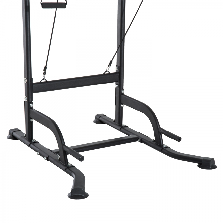 Power Tower Máquina de Musculación Multiestación 5 en 1 Ejercicios Dip Pull-up Flexiones y Abdominales - 94x99x182-232cm