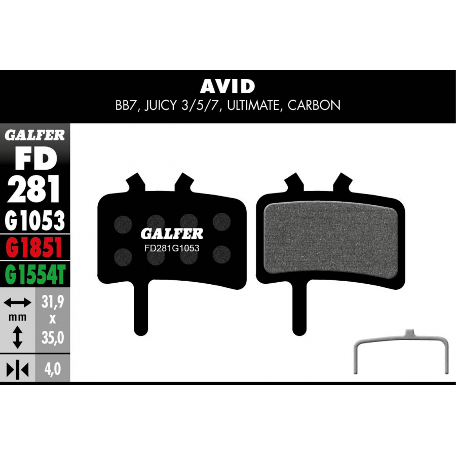 PASTILLAS FRENO GALFER DISCO STANDARD BRAKE PAD AVID JUICY