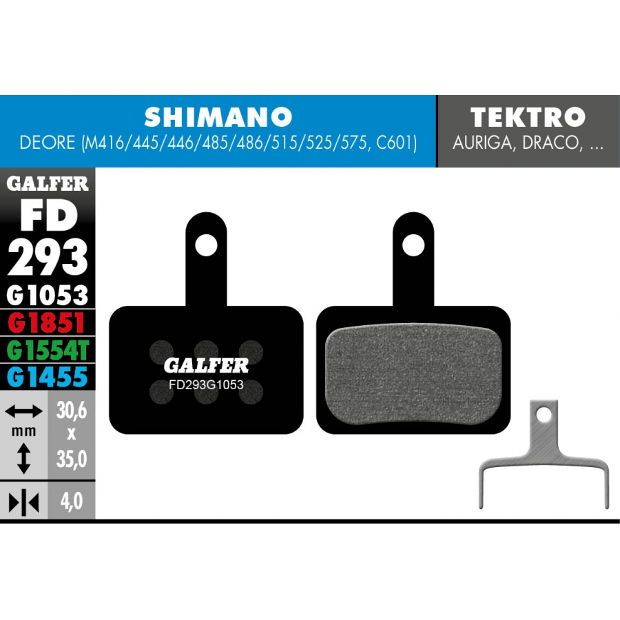 PASTILLAS FRENO GALFER DISCO STANDARD BRAKE PAD SHIMANO DEOR