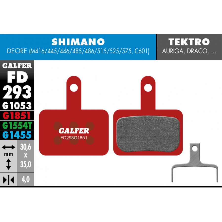 PASTILLAS FRENO GALFER DISCO ADVANCED BRAKE PAD SHIMANO DEOR