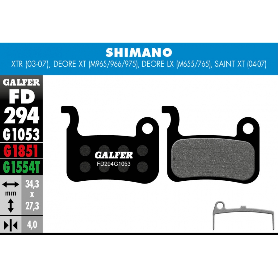 PASTILLAS FRENO GALFER DISCO STANDARD BRAKE PAD SHIMANO DEOR