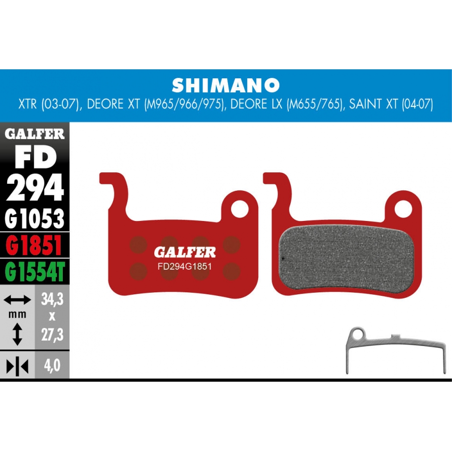 PASTILLAS FRENO GALFER DISCO ADVANCED BRAKE PAD SHIMANO DEOR