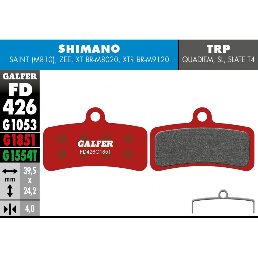 PASTILLAS FRENO GALFER DISCO ADVANCED BRAKE PAD SHIMANO SAIN