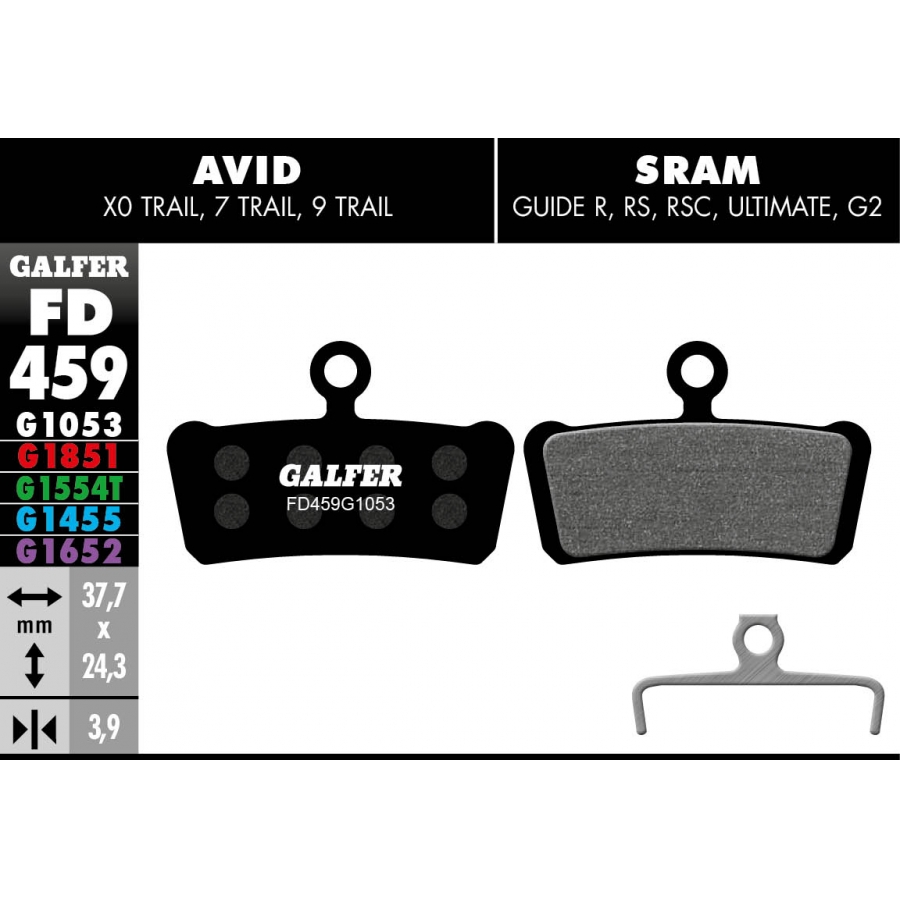 PASTILLAS FRENO GALFER DISCO STANDARD BRAKE PADS SRAM GUIDE