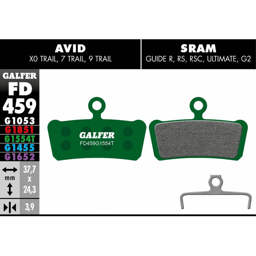 PASTILLAS FRENO GALFER DISCO PRO BRAKE PADS SRAM GUIDE / AVI