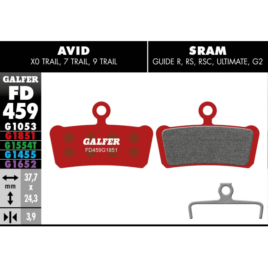 PASTILLAS FRENO GALFER DISCO ADVANCED BRAKE PADS SRAM GUIDE