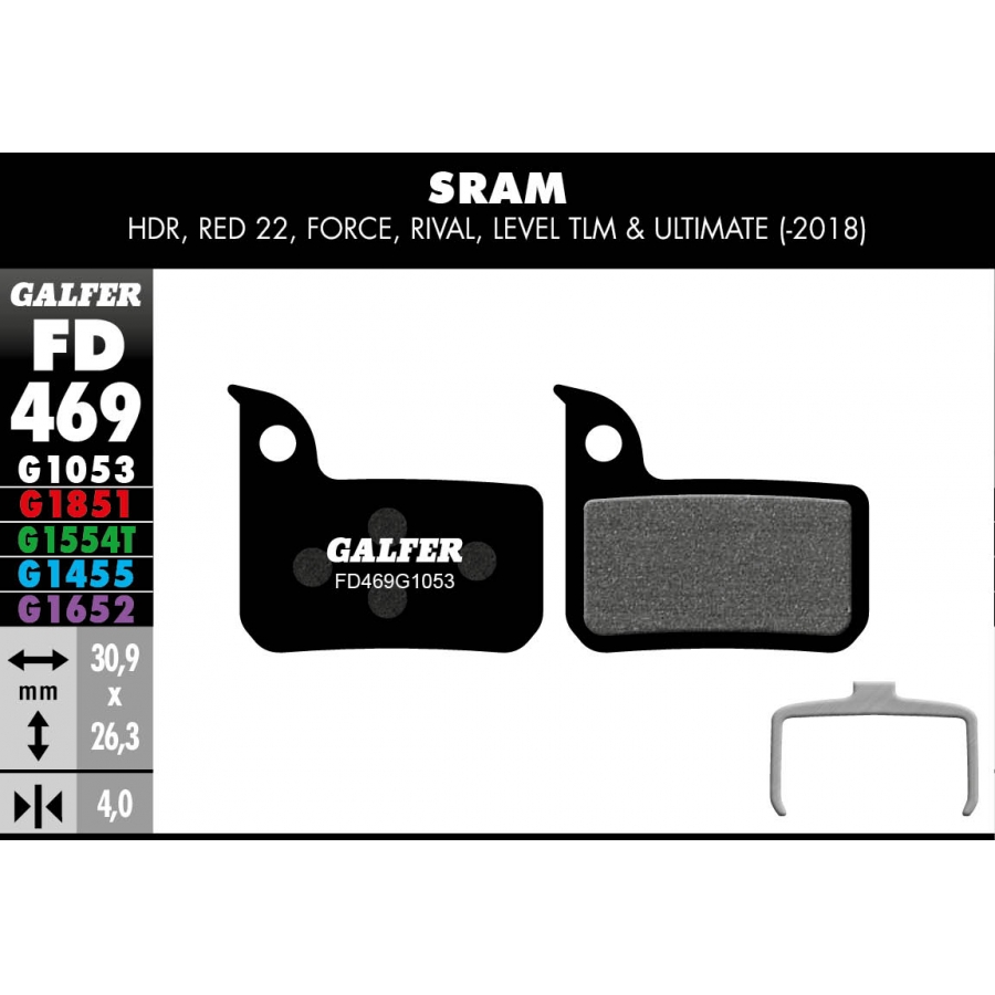 PASTILLAS FRENO GALFER DISCO STANDARD BRAKE PAD SRAM RED 22