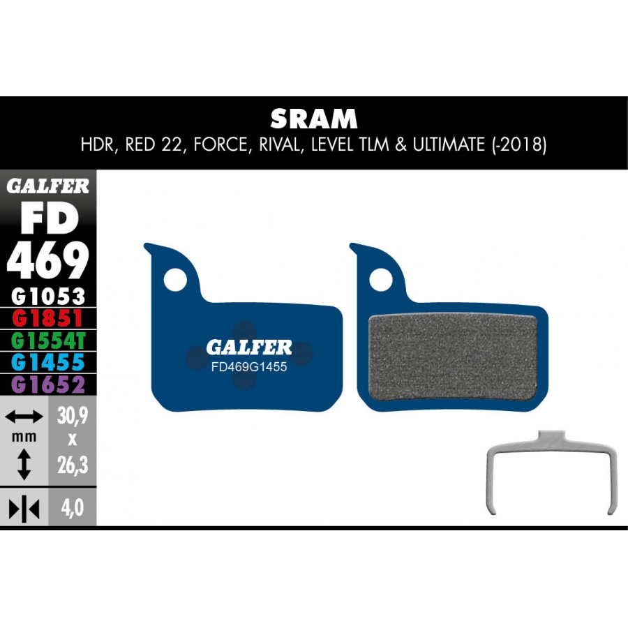 PASTILLAS FRENO GALFER DISCO ROAD BRAKE PAD SRAM RED 22  LEV