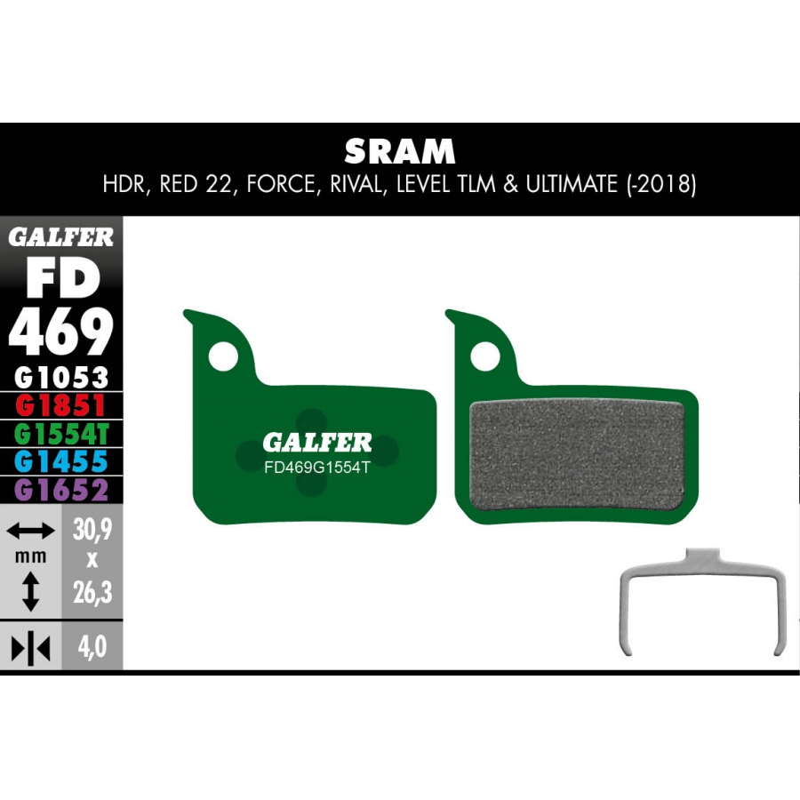 PASTILLAS FRENO GALFER DISCO PRO BRAKE PAD SRAM RED 22 - LEV