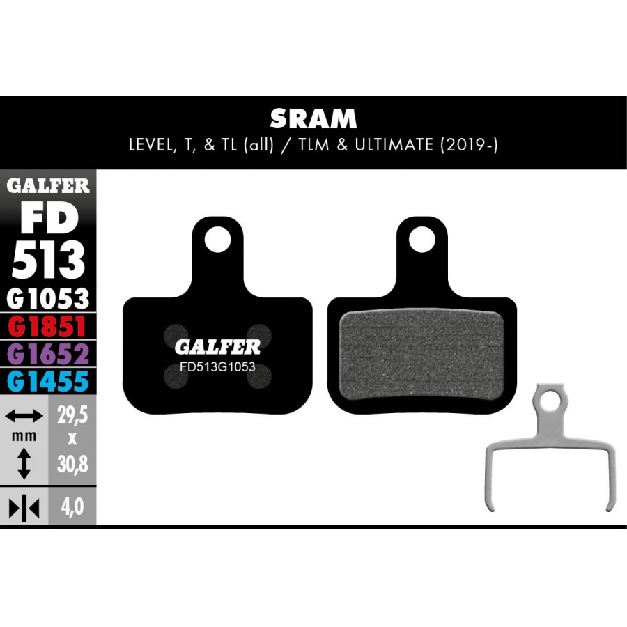 PASTILLAS FRENO GALFER DISCO STANDARD BRAKE PAD SRAM LEVEL T