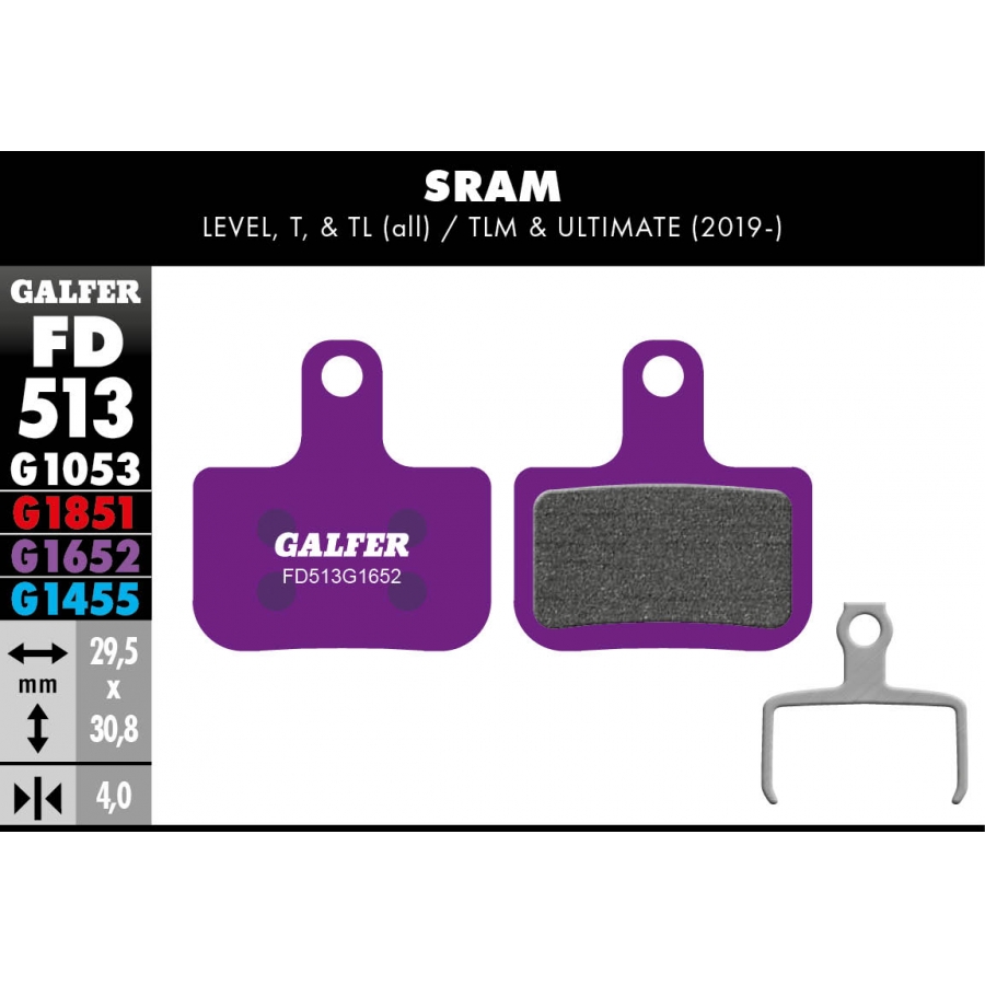 PASTILLAS FRENO GALFER DISCO E-BIKE BRAKE PAD SRAM LEVEL, T,