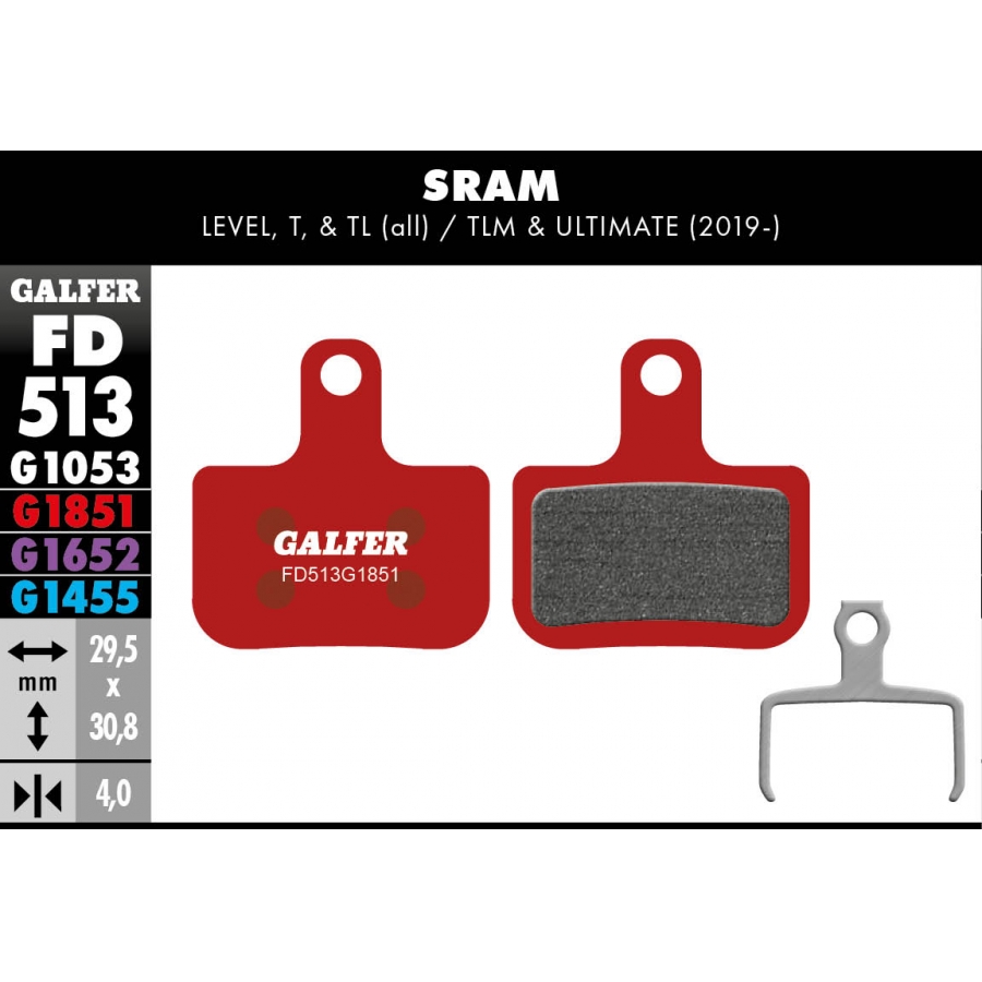 PASTILLAS FRENO GALFER DISCO ADVANCED BRAKE PAD SRAM LEVEL,