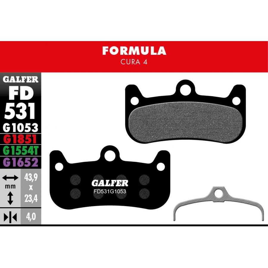 PASTILLAS FRENO GALFER DISCO STANDARD BRAKE PAD FORMULA CURA