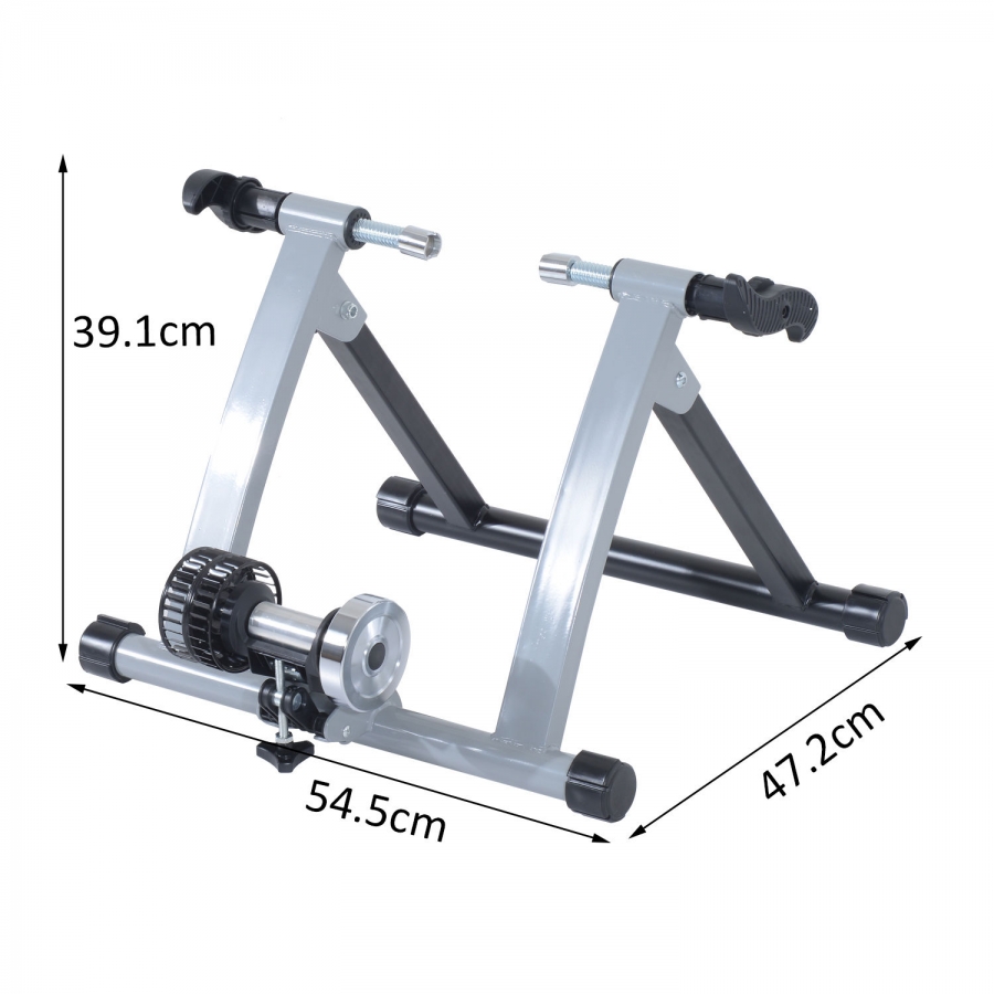 Rodillo Magnético de Ciclismo Rodillo para Bicicleta Plegable de Acero Entrenamiento Capacidad Máx. 135 kg 54.5x47.2x39.1cm Plateado