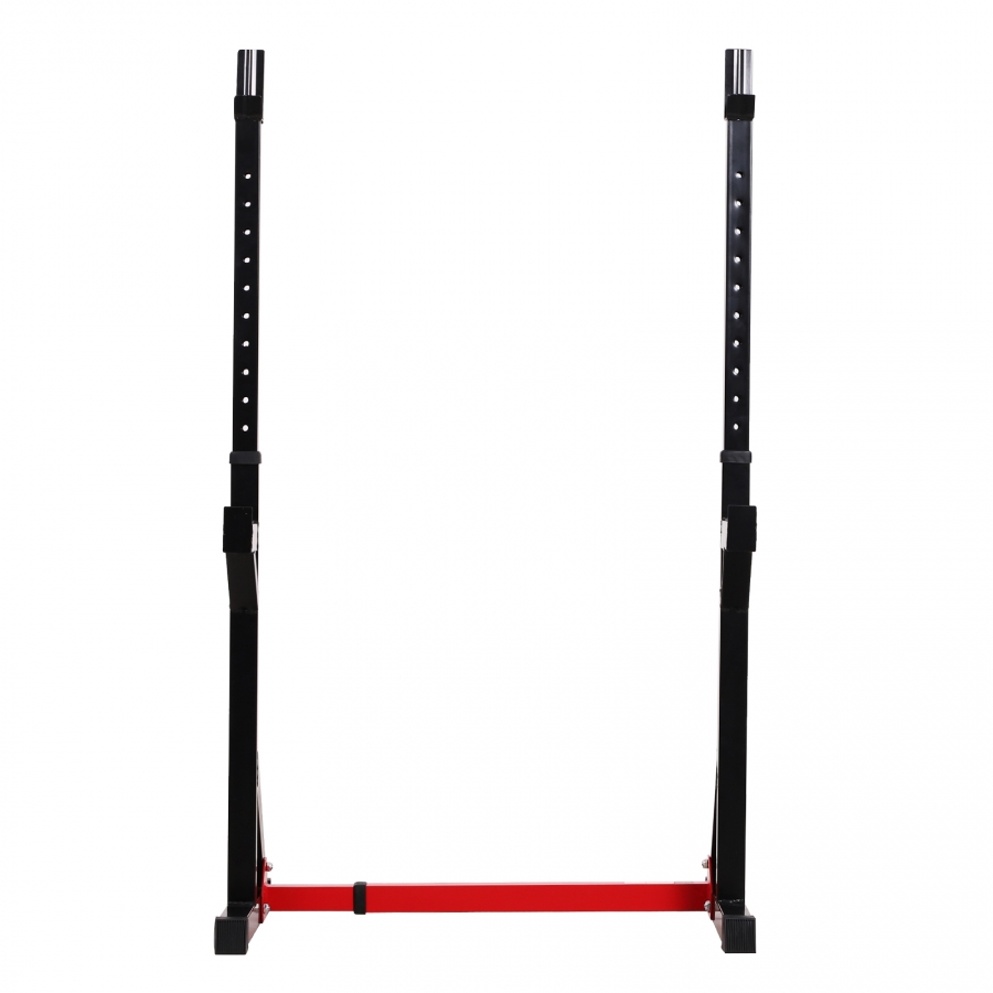 Soporte Ajustable para Barras de Pesas Estante Soporte Multifuncional para Ejercicios - en Hogar y Oficina Carga 150 kg Altura Regulable Entre 103 y 163cm Negro y Rojo